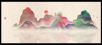 現(xiàn)代抽象水墨山水畫