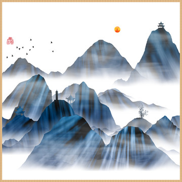 現(xiàn)代水墨掛畫無框畫