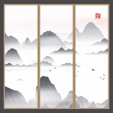裝飾畫水墨山水畫