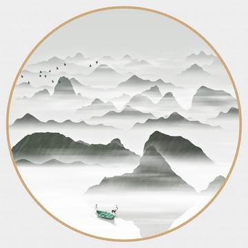 水墨裝飾山水畫