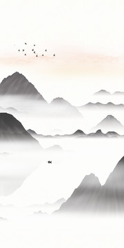 水墨裝飾山水畫