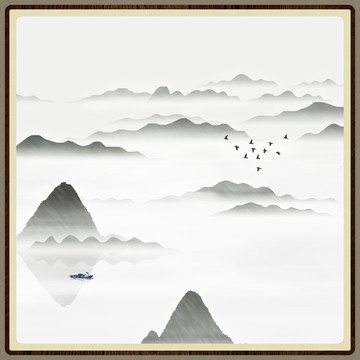 水墨裝飾山水畫(huà)