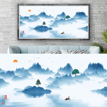 中國(guó)風(fēng)山水水墨畫