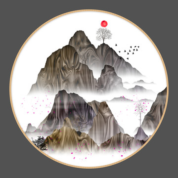 現(xiàn)代水墨水彩抽象油畫