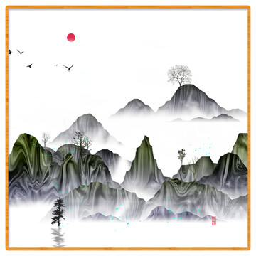 現(xiàn)代水墨掛畫無框畫