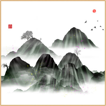 現(xiàn)代抽象水墨山水畫