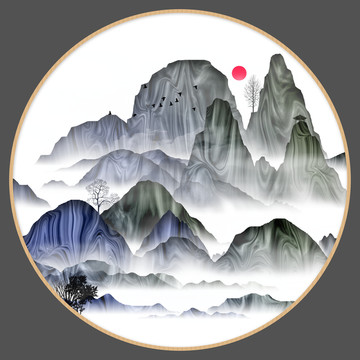 中國水彩水墨裝飾畫
