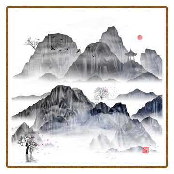 現(xiàn)代水墨掛畫無框畫