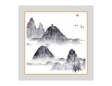 藝術(shù)裝飾抽象山水掛畫