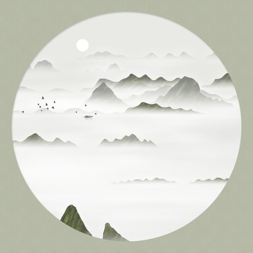 山水壁畫