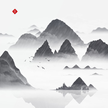 山水壁畫