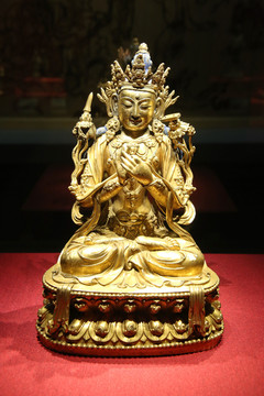 文殊菩萨像铜鎏金15世纪