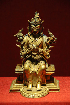 弥勒菩萨铜鎏金佛像