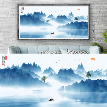 新中式玄關(guān)水墨畫