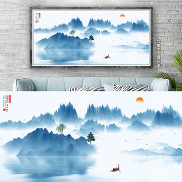 新中式玄關(guān)水墨畫(huà)