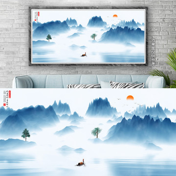 新中式山水抽象畫