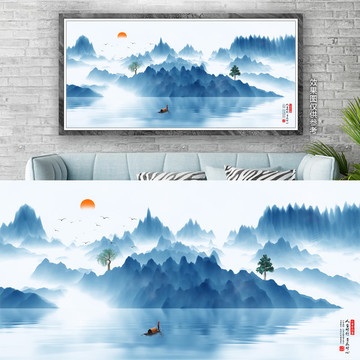 新中式山水抽象畫