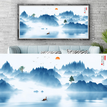 新中式山水抽象畫