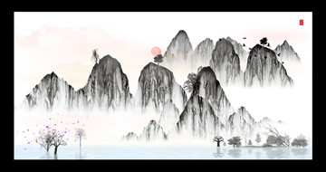 水墨無(wú)框畫(huà)