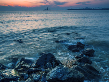 夕阳海景