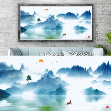 新中式創(chuàng)意山水裝飾畫