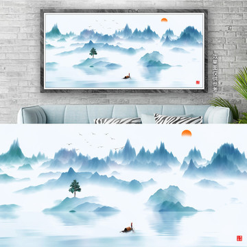 新中式創(chuàng)意山水裝飾畫