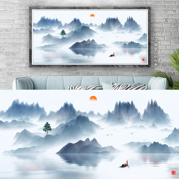 新中式創(chuàng)意山水裝飾畫
