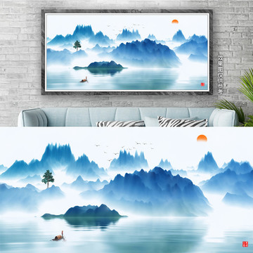 簡約山水裝飾畫