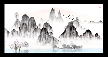 水墨無框畫