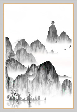 手繪創(chuàng)意水彩畫墨韻水墨畫