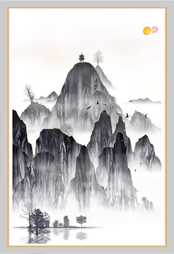 手繪創(chuàng)意水彩畫墨韻水墨畫