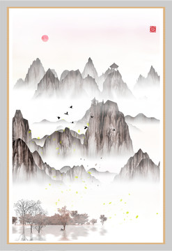 創(chuàng)意水彩畫寫意山水畫