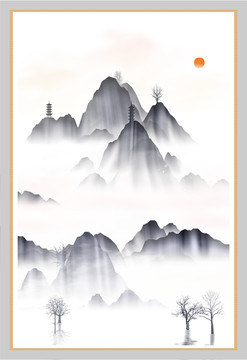 創(chuàng)意水彩畫寫意山水畫