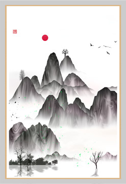 創(chuàng)意水彩畫寫意山水畫