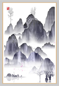 手繪創(chuàng)意水彩畫(huà)墨韻水墨畫(huà)