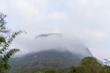 福建武夷山风景区大王峰云雾风光