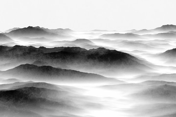 水墨山