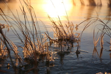 冰冷的湖面