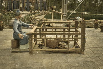 古代织布机
