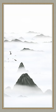 藝術(shù)中國風(fēng)壁畫寫意水墨畫