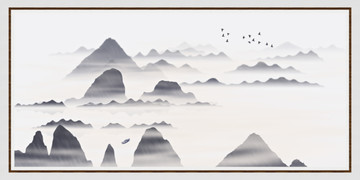 玄關(guān)辦公室壁畫寫意水墨畫