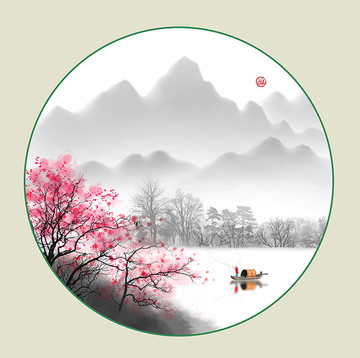 圓形山水畫