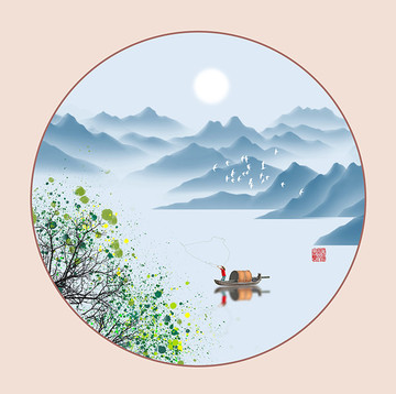 圓形山水畫