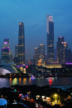 广州珠江新城城市风光夜景