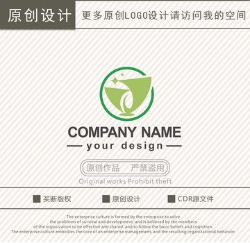 奖杯花朵嫩芽文化教育logo