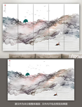 客廳玄關水墨畫
