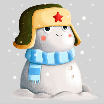 卡通雪人插圖