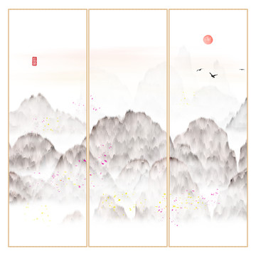 現(xiàn)代水墨水彩裝飾畫