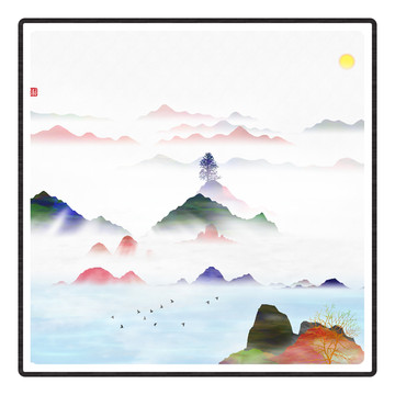 現(xiàn)代水墨水彩裝飾畫