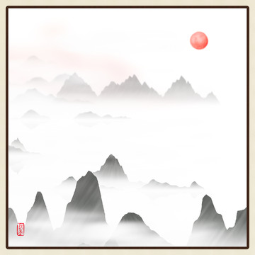 山水裝飾畫